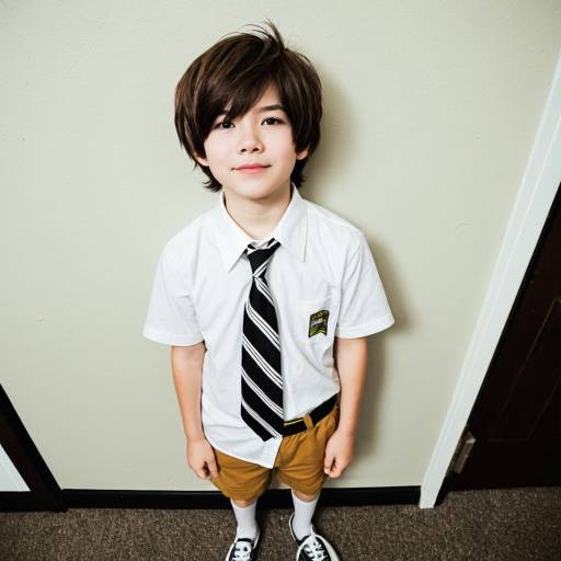 Young Schoolboy in Casual Uniform