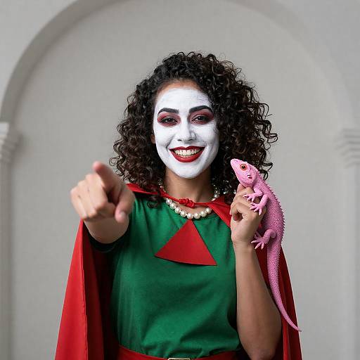 Vibrant Woman with Unique Make-Up