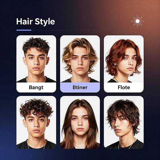 Futuristic Hair Style Filter Interface