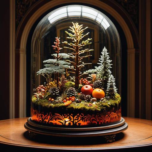 Miniature Tabletop Forest Under Glass Dome