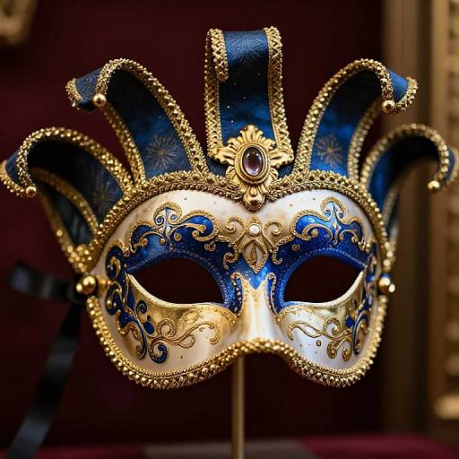 Intricate Venetian Mask with Rococo Design