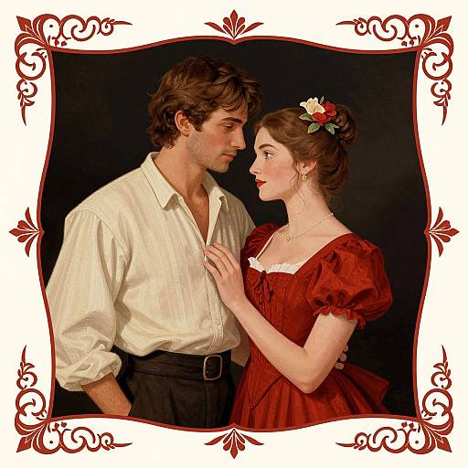 Romantic Period Attire Illustration
