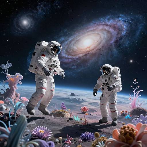 Surreal Cosmic Space Exploration Scene