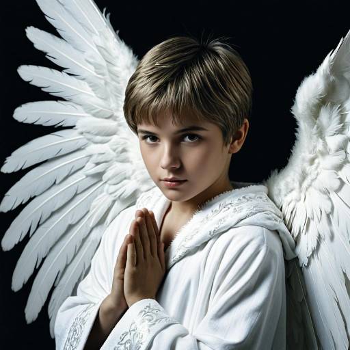 Realistic Male Angel Portrait with Wings