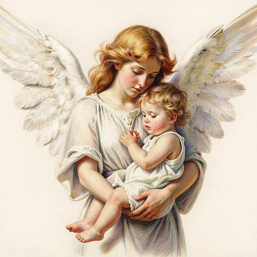 Realistic Colored Pencil Guardian Angel