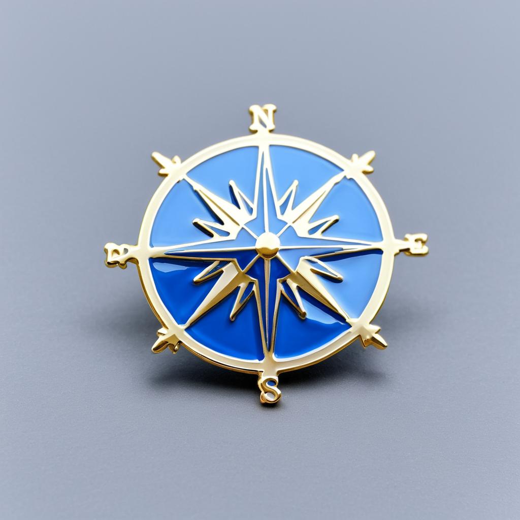 Nautical Compass Rose Enamel Pin Design