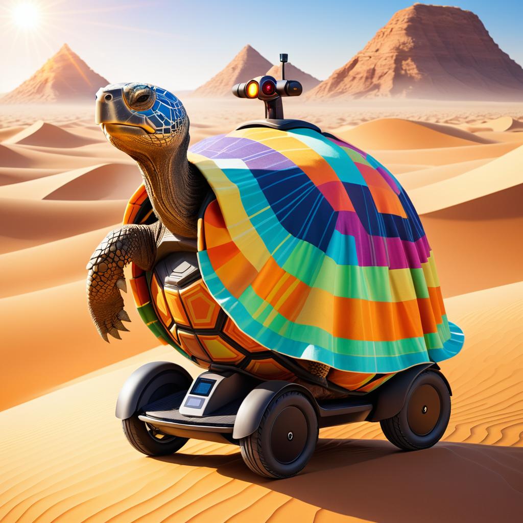 Whimsical Tortoise on a Segway Adventure