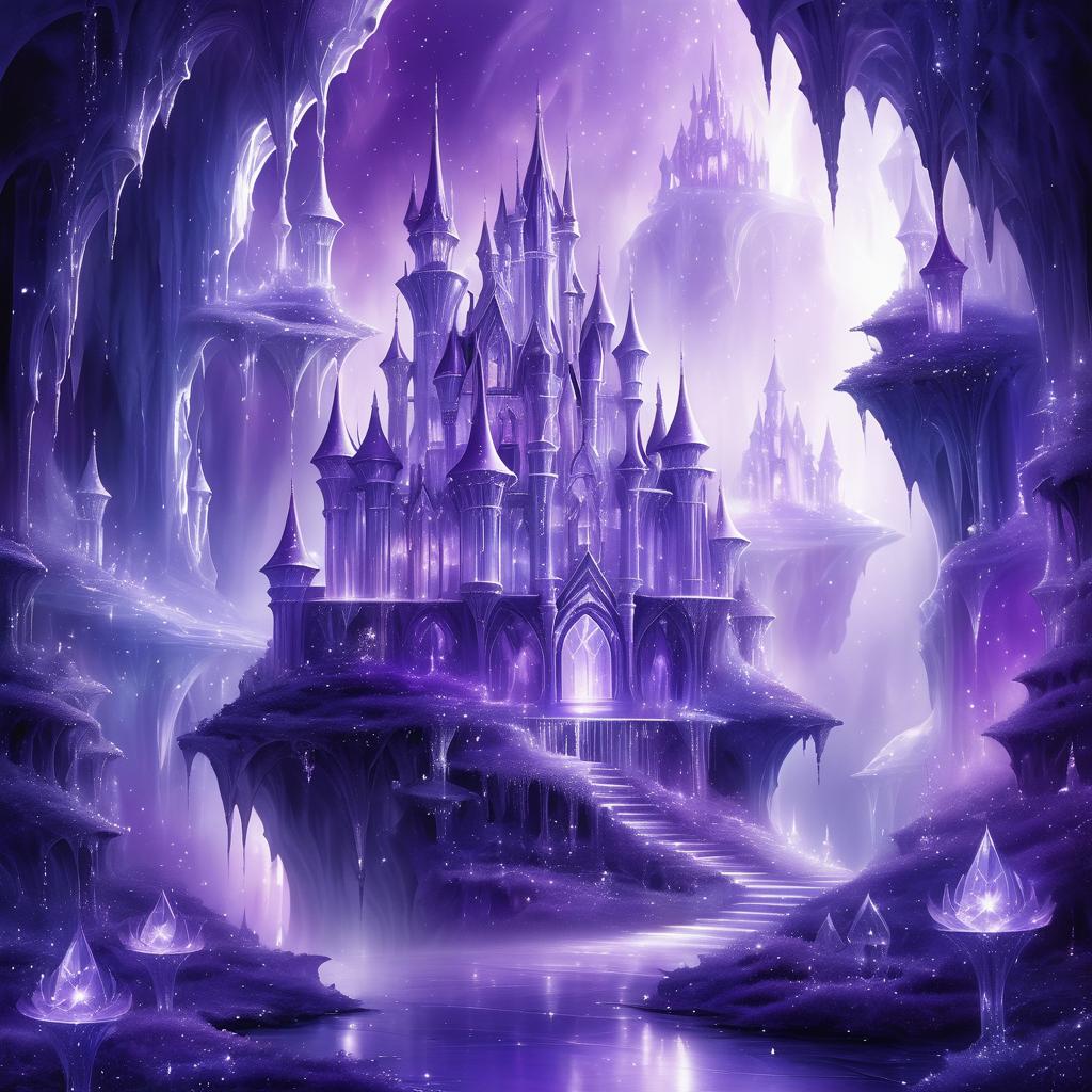 Majestic Castle in a Crystal Cave