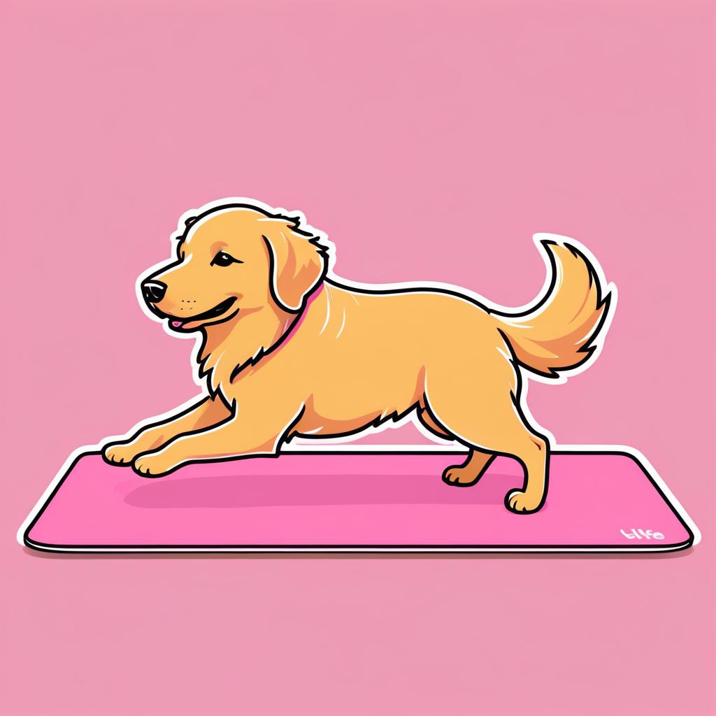 Playful Golden Retriever in Yoga Pose