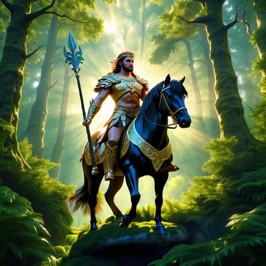 Majestic Centaur in Lush Forest Setting