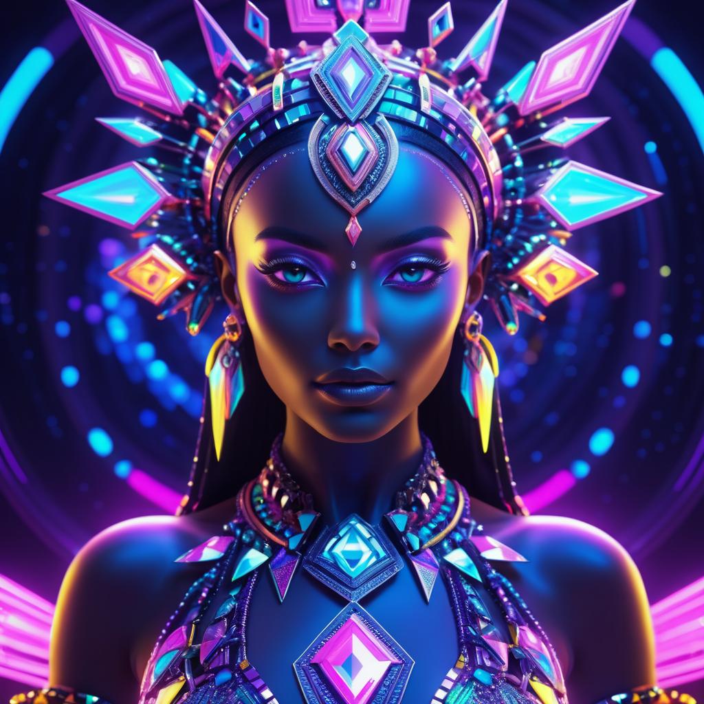 Stunning Alien Goddess in Vibrant Colors