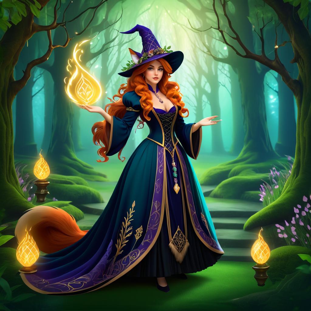 Victorian Fox-Tailed Sorceress Concept Art