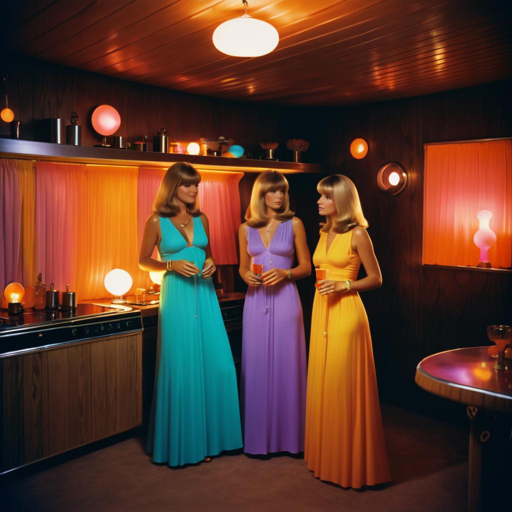 1970s Style Cabin Party with Maxi Dresses