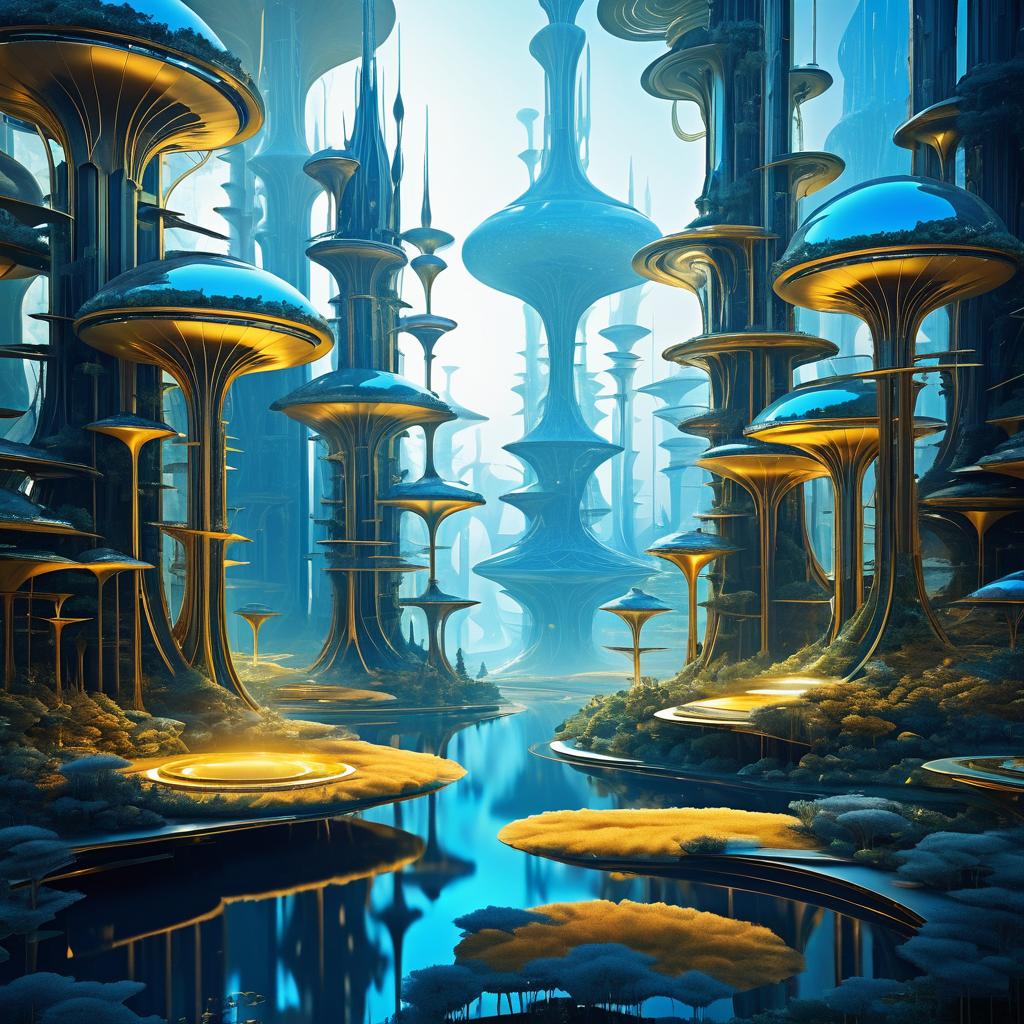 Surreal Abstract Futuristic Landscape Art