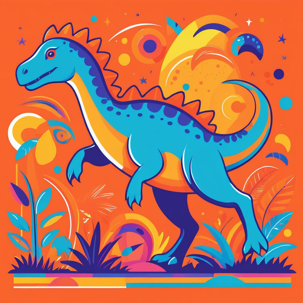 Vibrant Dino Vector Illustration Design