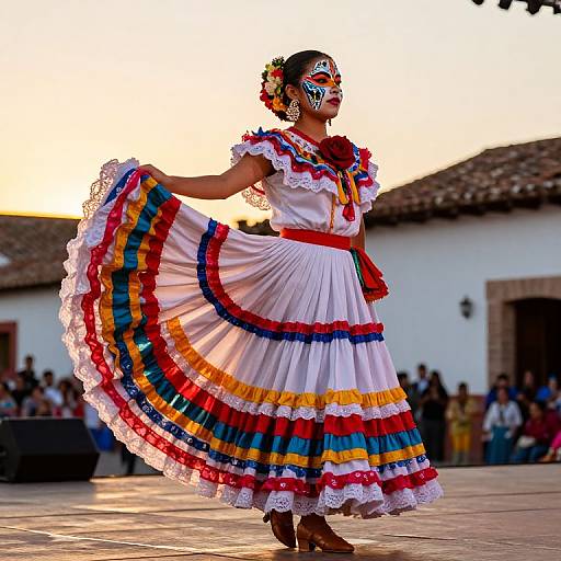 Mexican Folklorico Dancer at Sunset