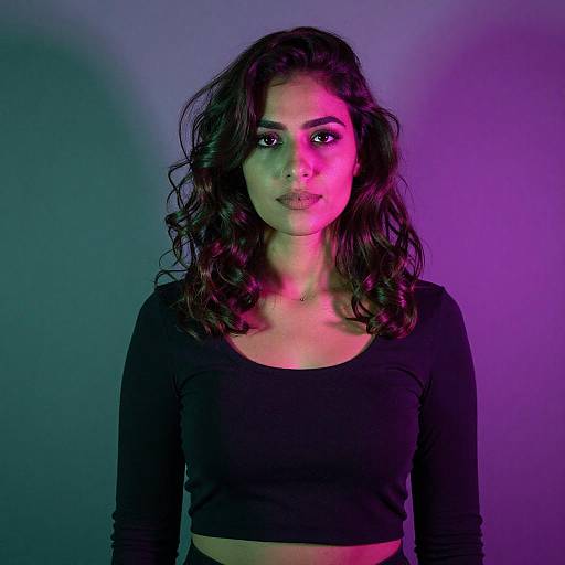 Confident Woman Against Vibrant Background