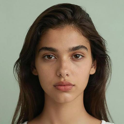 Portrait of a Young Woman in Neutral Tone