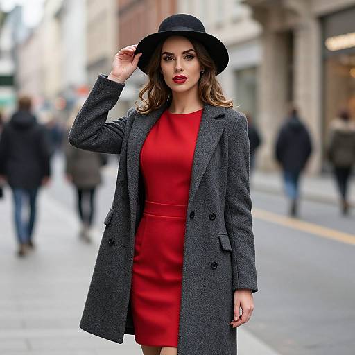 Stylish Young Woman in City
