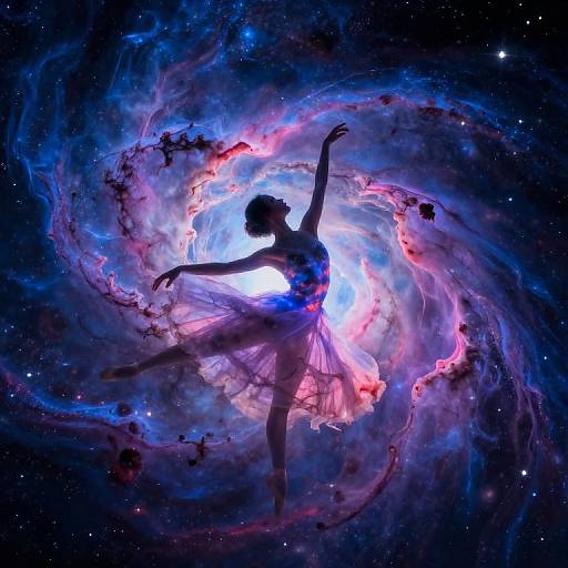 Celestial Ballerina in Nebula Dance