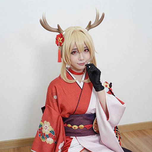 Asian Woman Cosplaying Japanese Character