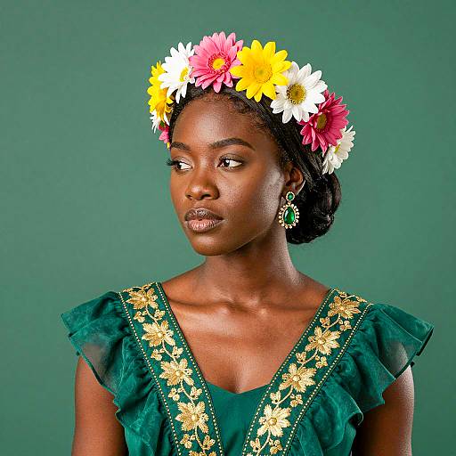 Elegant Portrait of a Dark-Skinned Woman