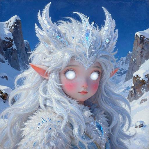 Snow Princess with Glowing Ice Crown