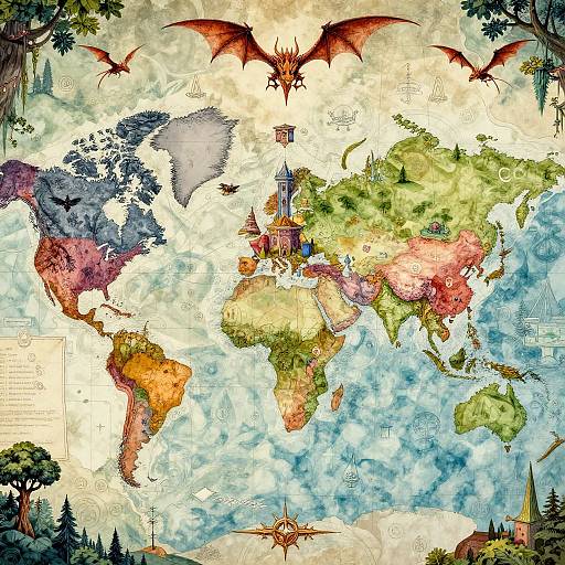Magical Fantasy World Map Design
