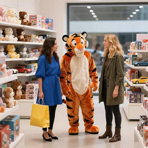 Vibrant Toy Store Scene with Characters