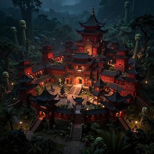 8K Cinematic Asian Village in Jungle