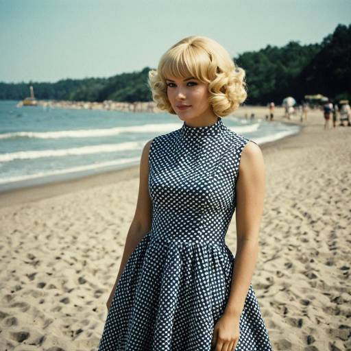 1960s Vintage Style Woman on Beach