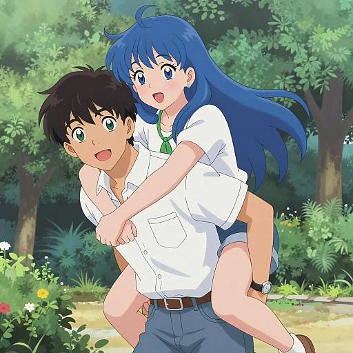 Romantic Couple in a Lush Garden