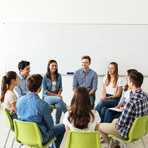 Lively Classroom Discussion with Young Adults