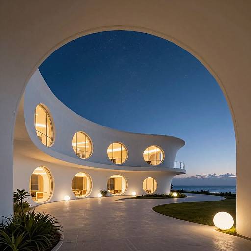 Curvilinear Modern Oceanfront Architecture