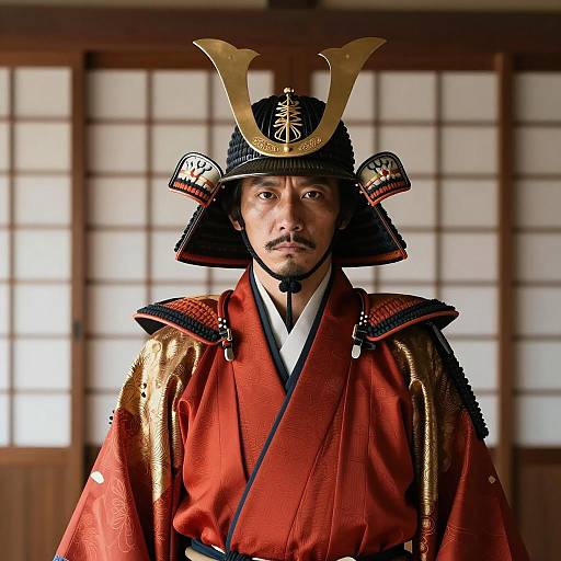 Portrait of a Traditional Samurai Warrior