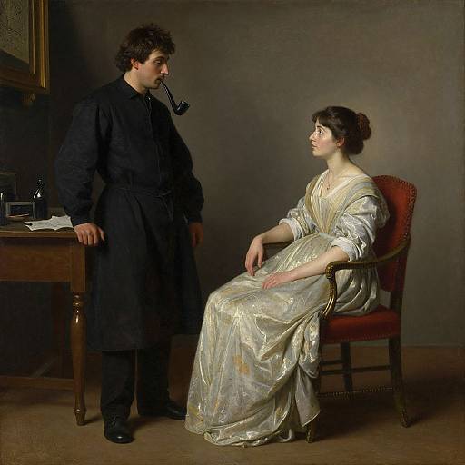 Rembrandt-Style Intimate Indoor Scene