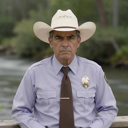 Stern Cowboy In Nature's Embrace