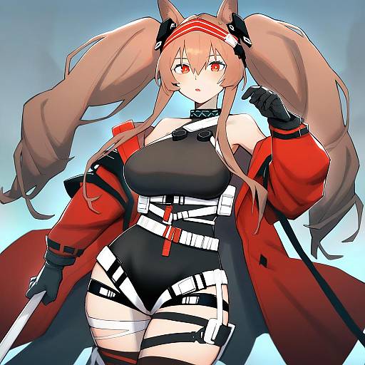 Illustration of Angelina (distinguished visitor) (arknights), arknights in the style of Daitai konna kanji