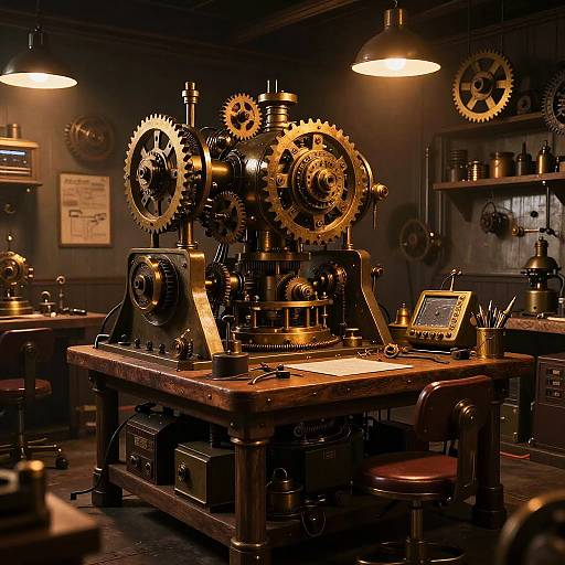 Steampunk Workshop with Vintage Machinery