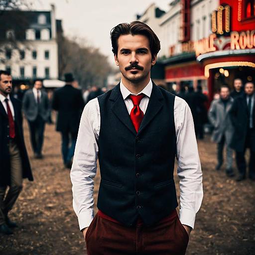 Man in Moulin Rouge Inspired Costume