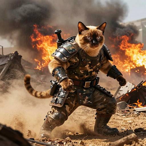 Stout Burmese Mercenary in Fiery Battlefield