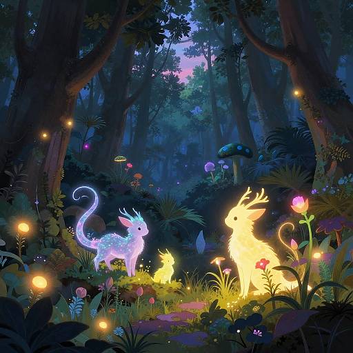 Mystical Twilight Forest Illustration