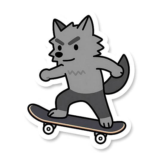 Werewolf Skateboarder Die-Cut Sticker