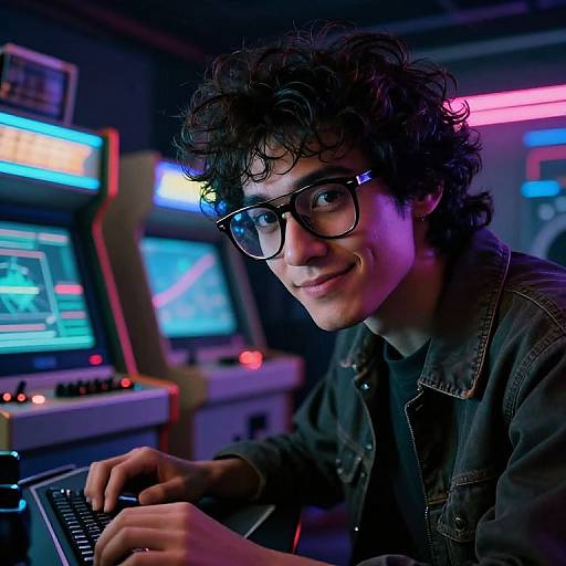 Ultra-Realistic 1980s Cyberpunk Cryptographer