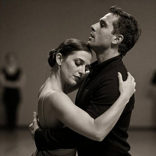 Sepia Dance Portrait: Intimate Embrace