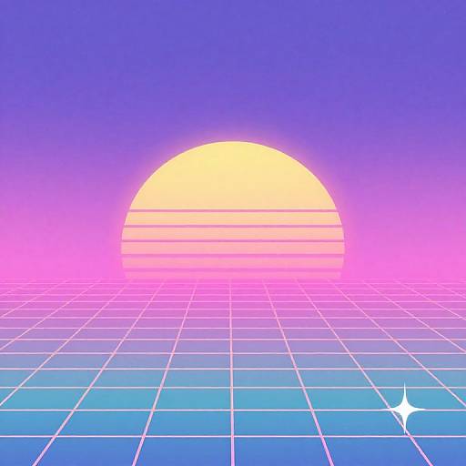 Vintage 80s Synthwave Retro Wallpaper