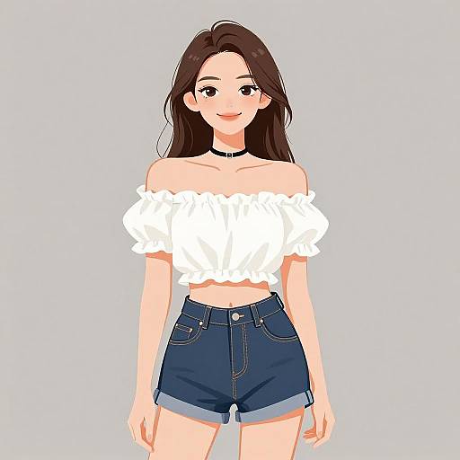 Smiling Woman in Casual Summer Outfit
