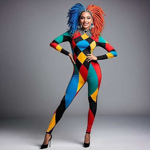 Whimsical Jester in Colorful Costume