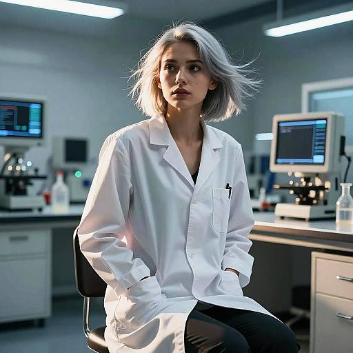 Hyperrealistic Portrait of Female Scientist