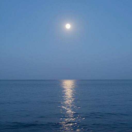 Ethereal Moonlit Ocean Reflection